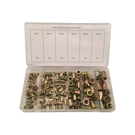 FD-1030 Sortiment Stahl Nietmuttern 150 teilig image 1