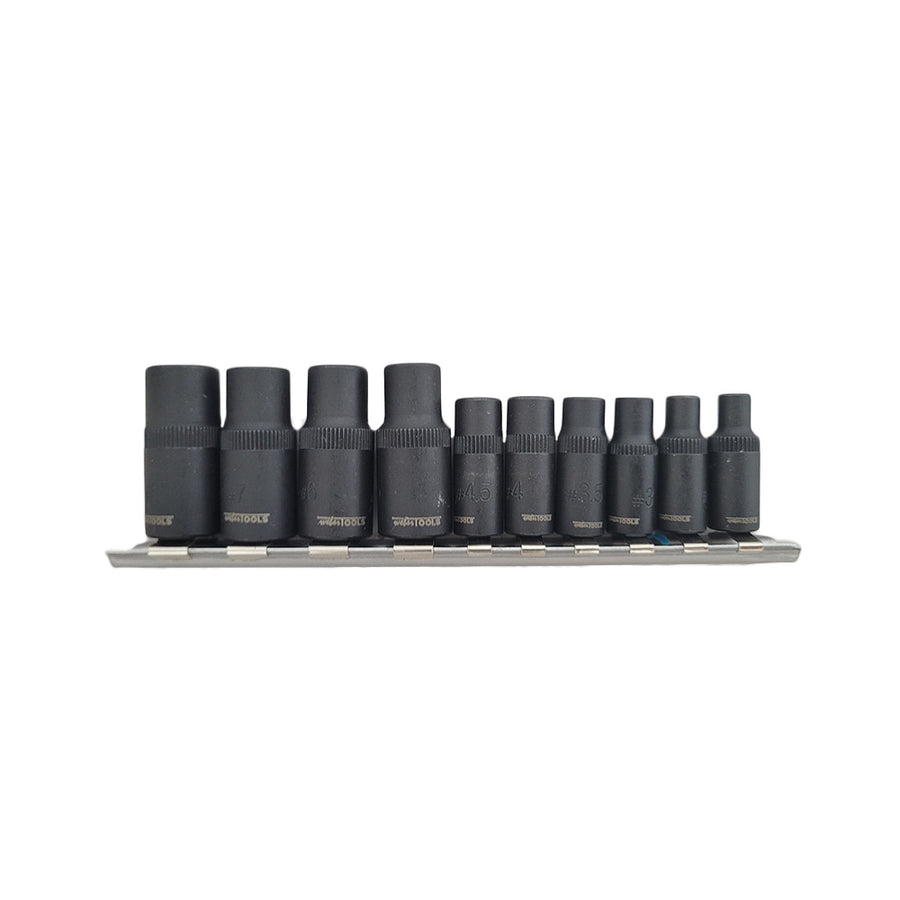 Gewindebohrer-Steckschlüsselsatz 1/4" und 3/8" Zoll Antrieb 10 tlg (magnetisch) image 1