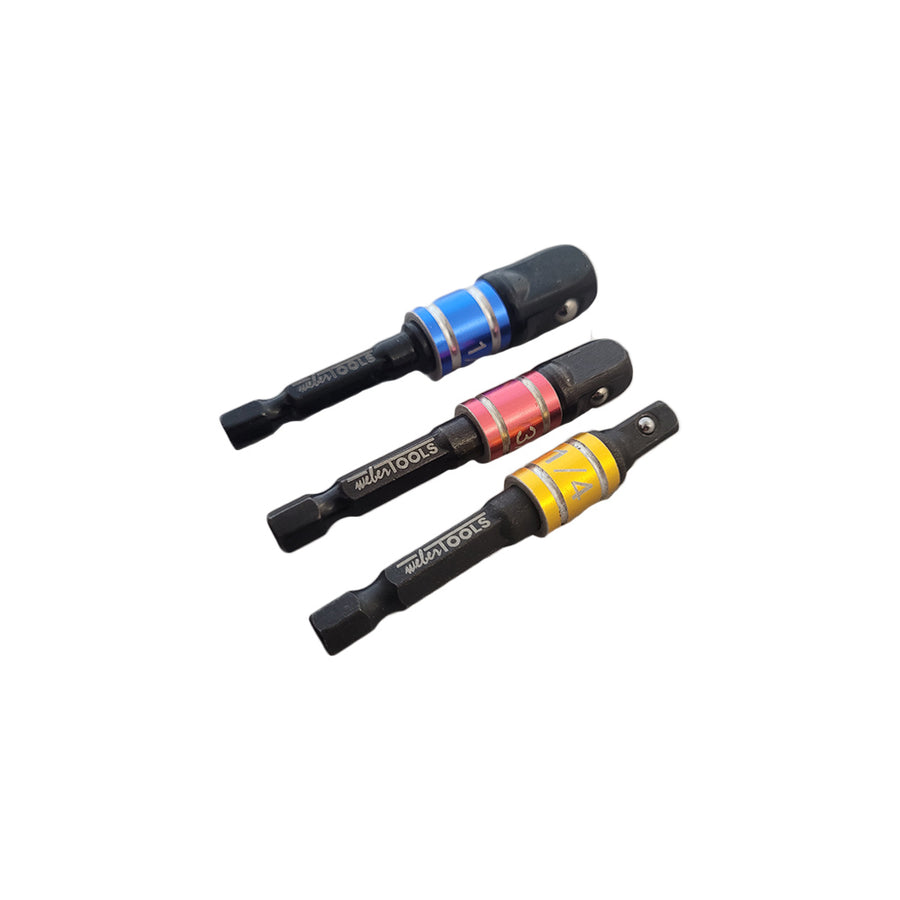 3-teilige farbcodierte Steckschlüsseladapter für Schlagschrauber image 1